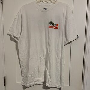 Salty Crew White Short-Sleeve Tee with Orange & Green Palm Logo